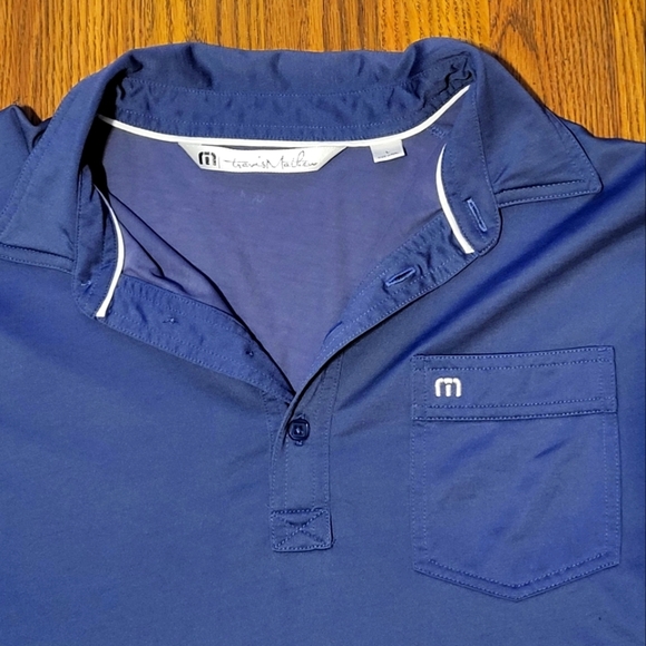 Travis Mathew Blue Polo Men's L Golf Shirt B7 - Picture 2 of 5